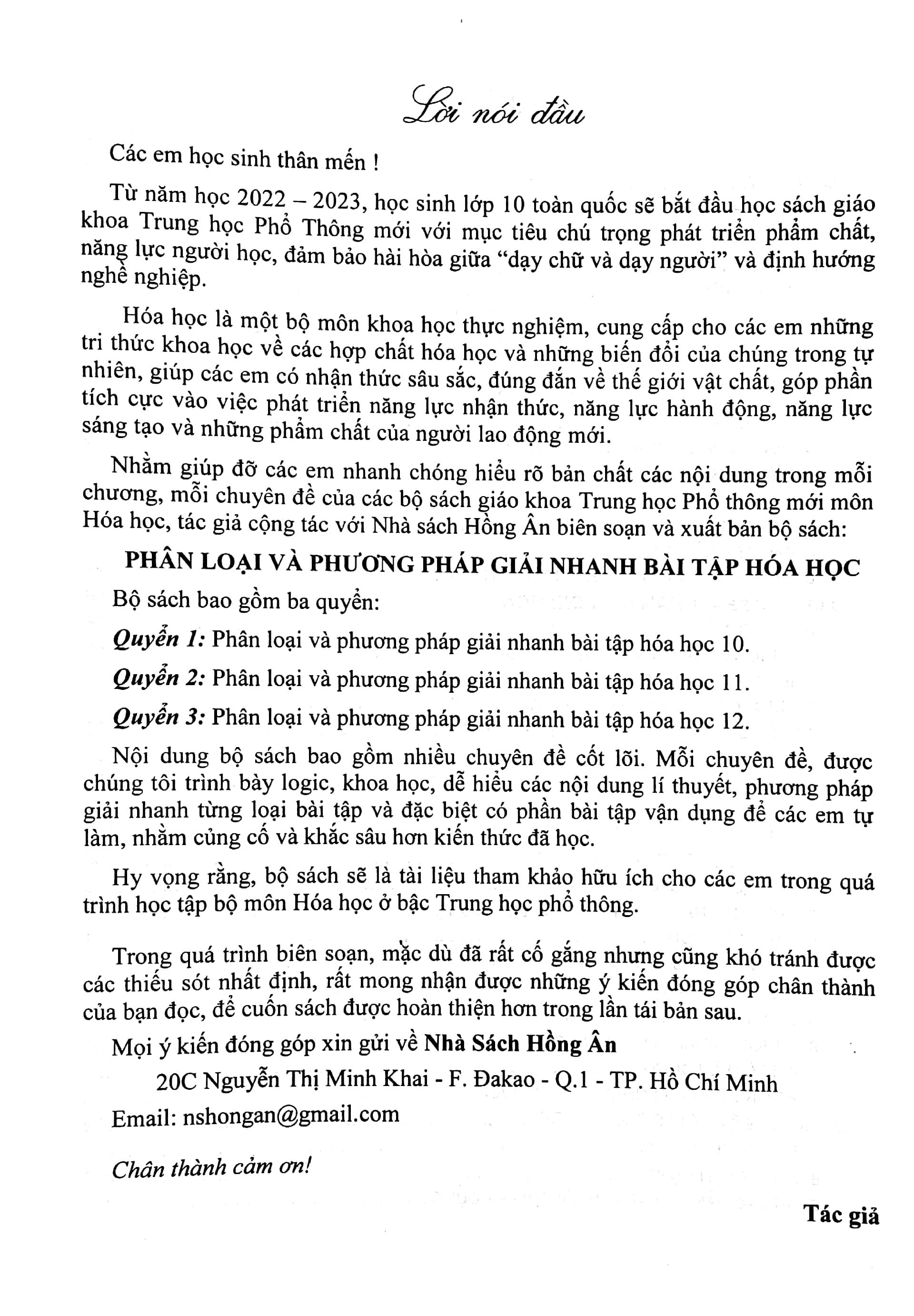 Phân Loại Và Phương Pháp Giải Nhanh Bài Tập Hóa Học 10