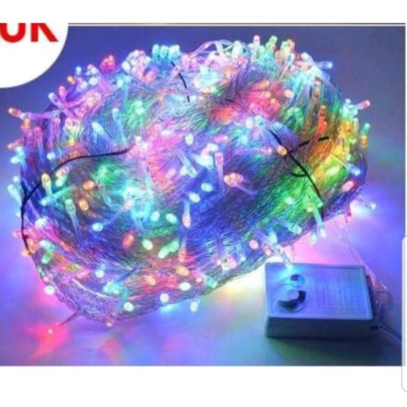 Dây đèn led trang trí 100m 600 bóng nhấp nháy có nút điều khiển nhiều chế độ