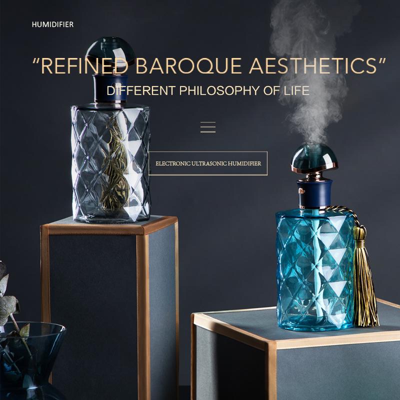 Nước Hoa Thủy Tinh Bình Phun Sương Tạo Ẩm Không Khí USB Aromatheraphy Siêu Âm Thanh Mát Phun Sương Tạo Máy Khuếch Tán Tinh Dầu Mini Di Động Nhà Hương Ẩm