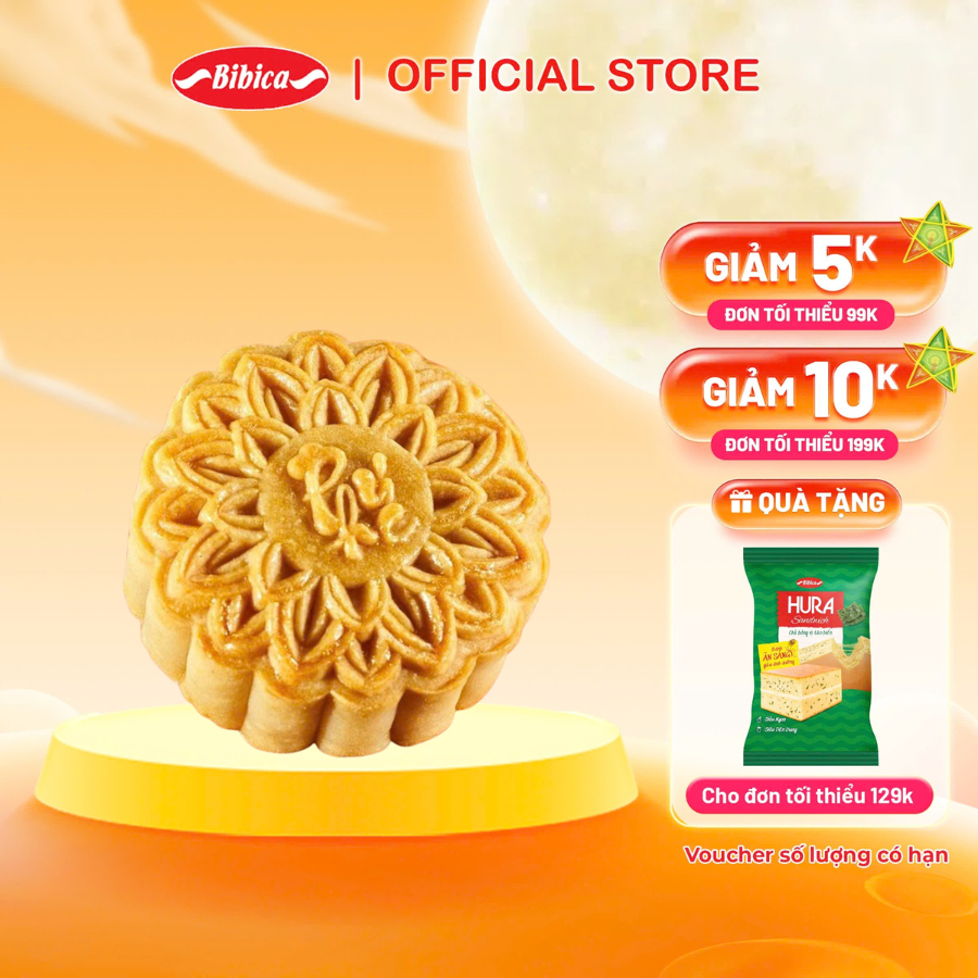 Bánh Nướng Trung Thu Bibica - Dứa Hạt Sen 0T 150g (3DS)