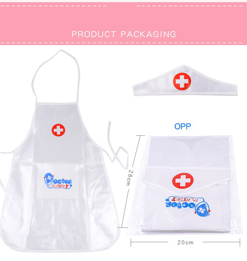 Bộ đồ áo tạp dề bác sĩ có nón hóa trang cho bé Đồ chơi bác sĩ