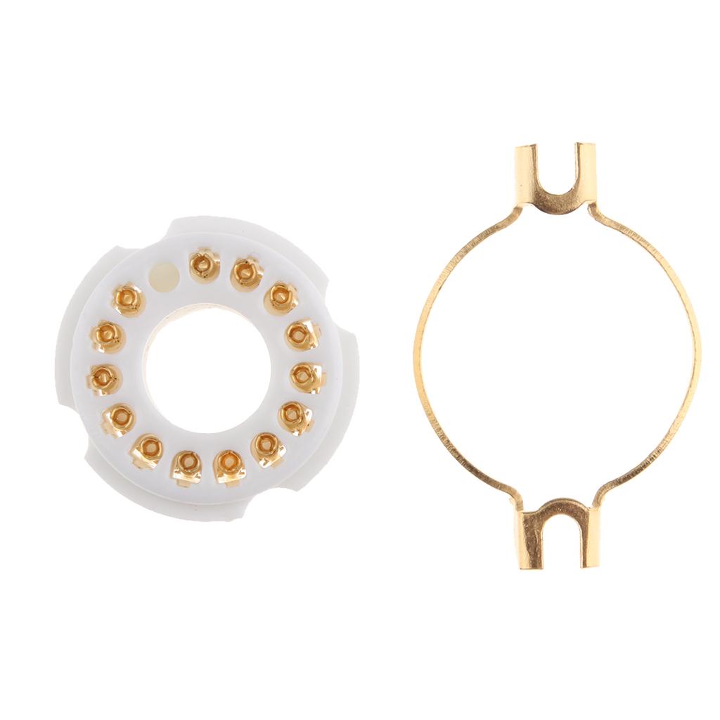 Gold Plated Ceramic 14 Pin PCB Mounting Tube Socket for PCB Board