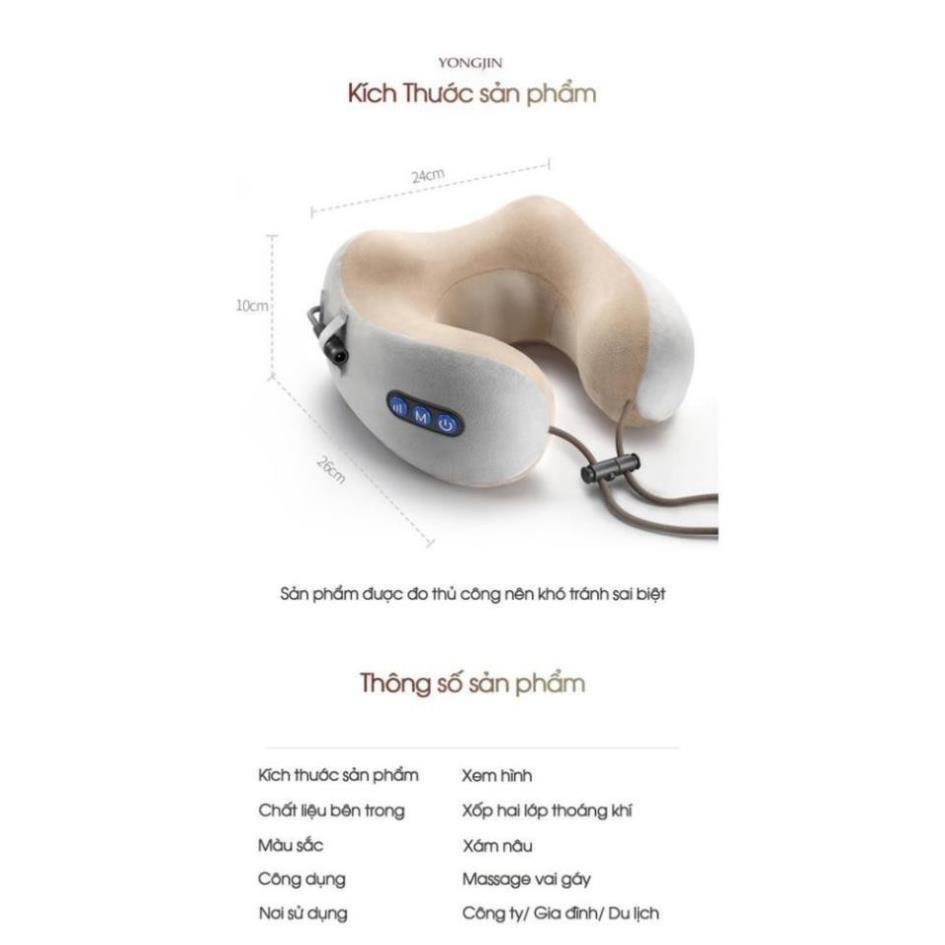 Gối massage cổ chữ U cao cấp đa năng mát xa cổ tiện dụng, matxa cổ vai gáy Gối Du lịch Dễ dàng sử dụng