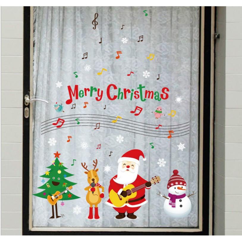 Decal trang trí noel ban nhạc mừng giáng sinh