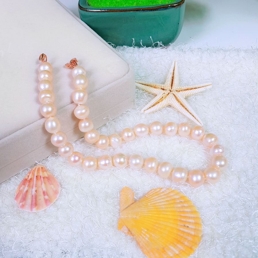 Vòng Cổ Ngọc Trai Nước Ngọt Thiên Nhiên Cao Cấp - Chuỗi Đơn Phú Quý - Trang Sức Cô Tấm - GINA PEARL (12ly) - CTJ0712