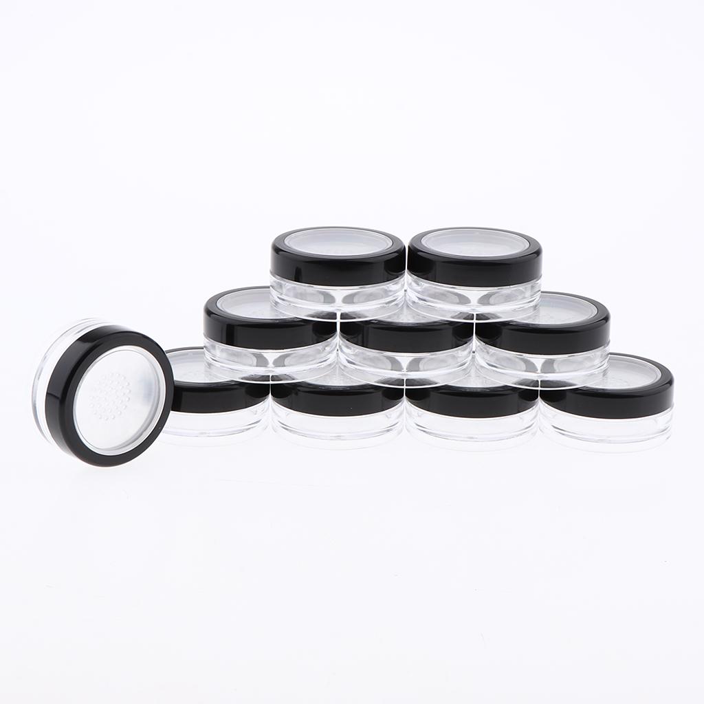 10 Pieces Empty Powder Case PP Plastic Box Cosmetic Makeup Loose Powder Jar
