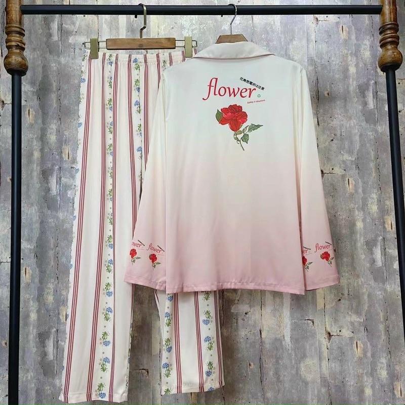 BỘ PIJAMA LỤA DÀI QC CAO CẤP CÀNH HỒNG