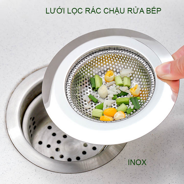 Khay lưới lọc rác chậu bếp bằng inox không gỉ