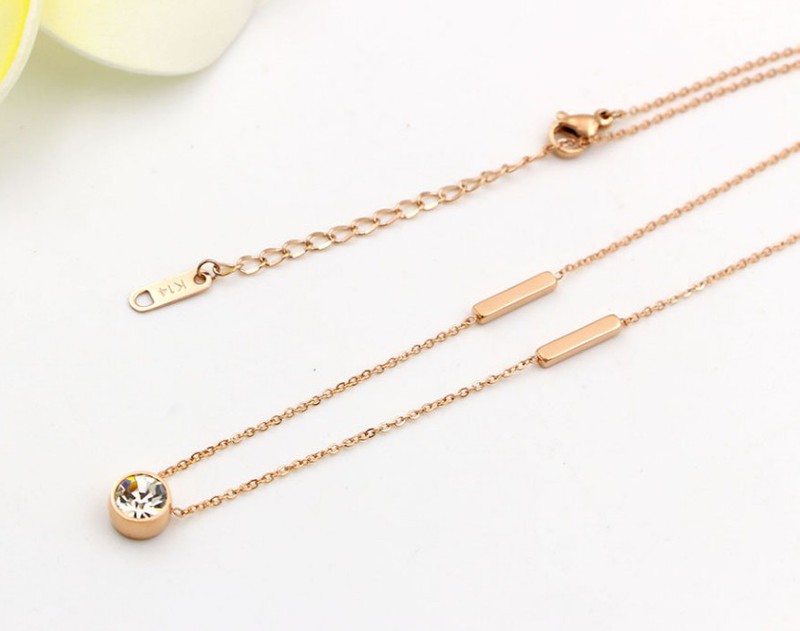 Dây Chuyền Titan Ko Đen Mặt Đá Nhỏ Xinh TT 2803 - 1 Cái