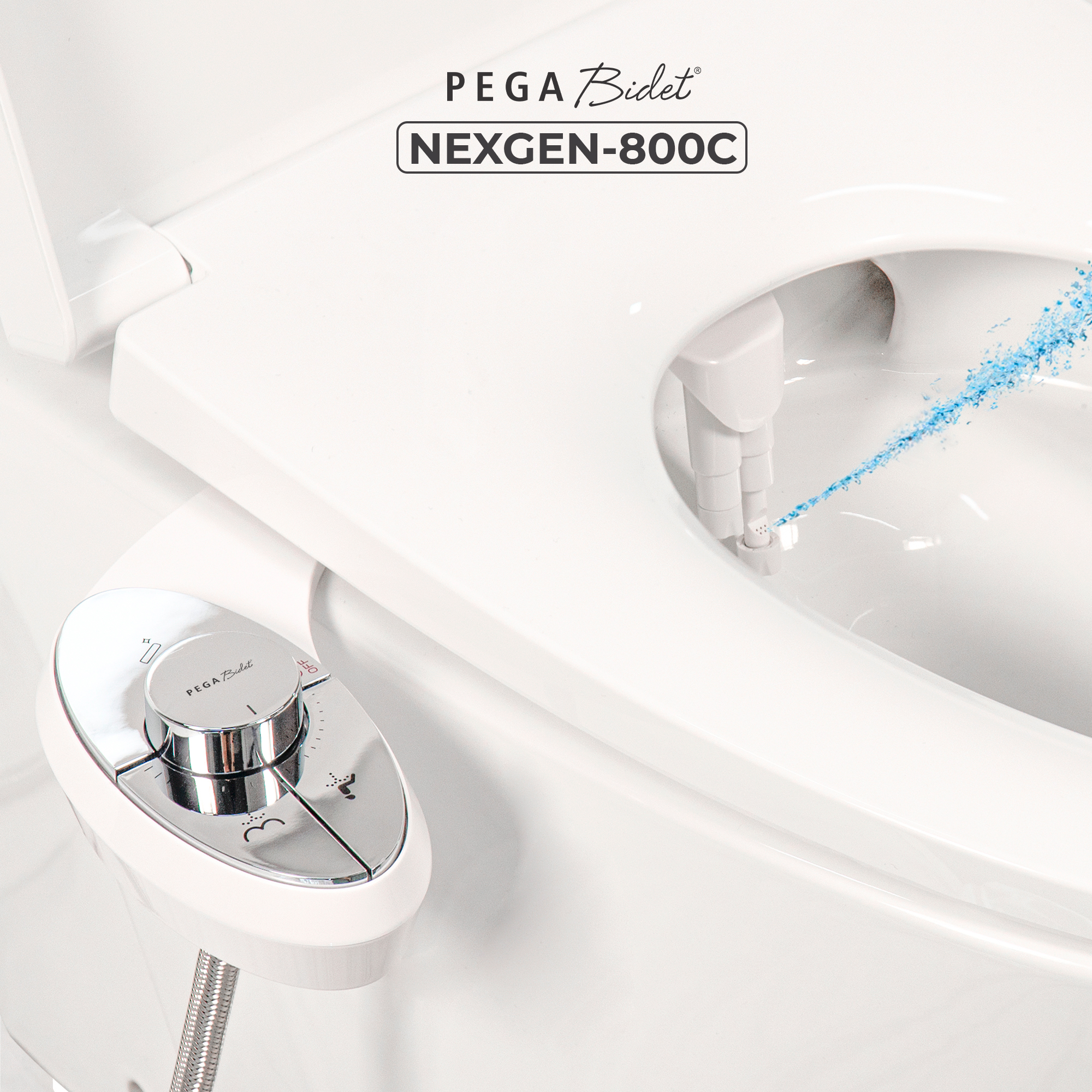 Vòi Xịt, Vòi Rửa Vệ Sinh Thông Minh PEGA Bidet LUX NEXGEN-800C Thế Hệ Mới, 2 Vòi Rửa Có Chức Năng Chuyên Dụng Cho Nữ, Dễ Lắp Đặt, Rất cần cho Trẻ Em, Người Già và Phụ Nữ Mang Thai - Thương Hiệu Mỹ