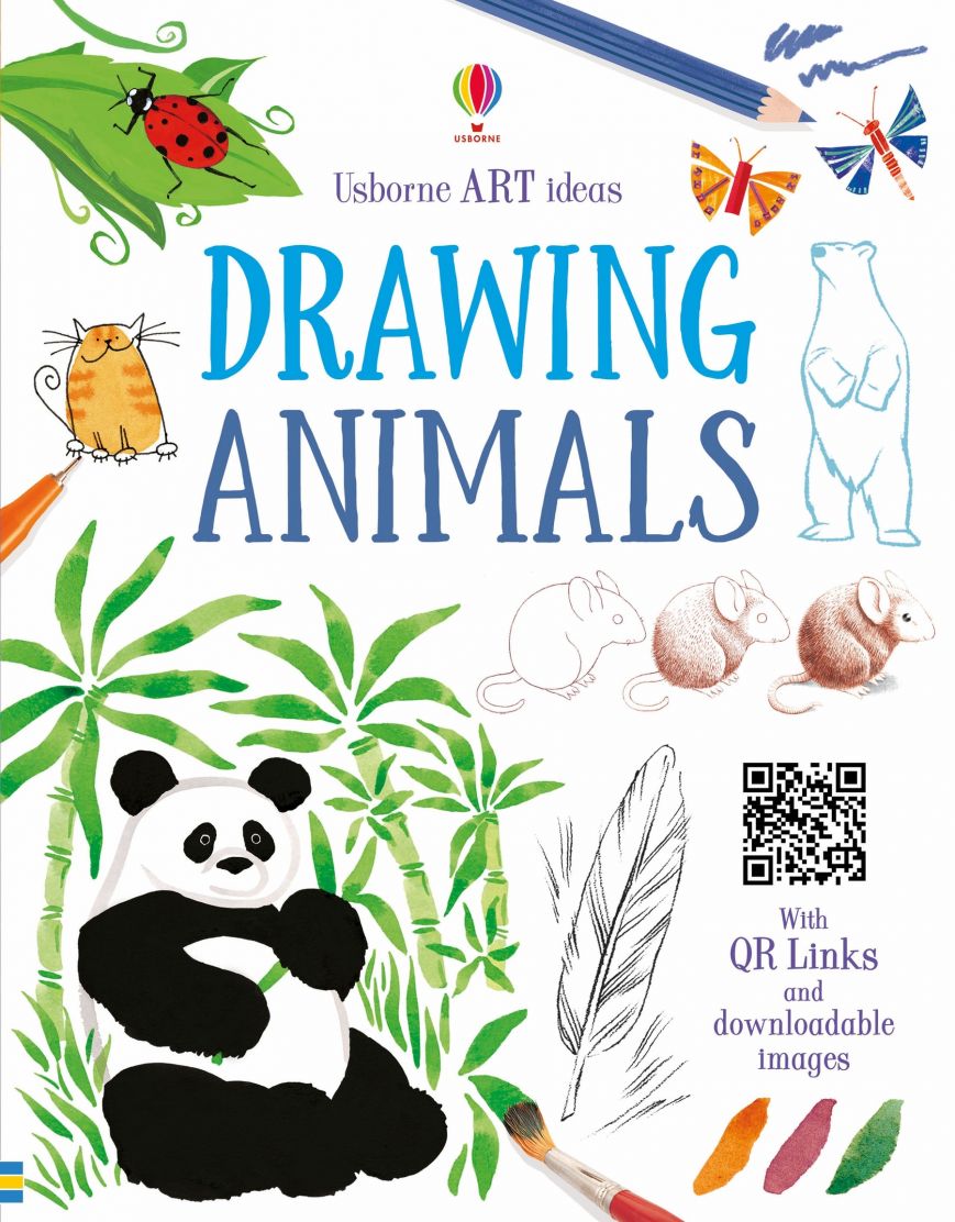 Sách tô vẽ tiếng Anh: Usborne Art Ideas Drawing Animals