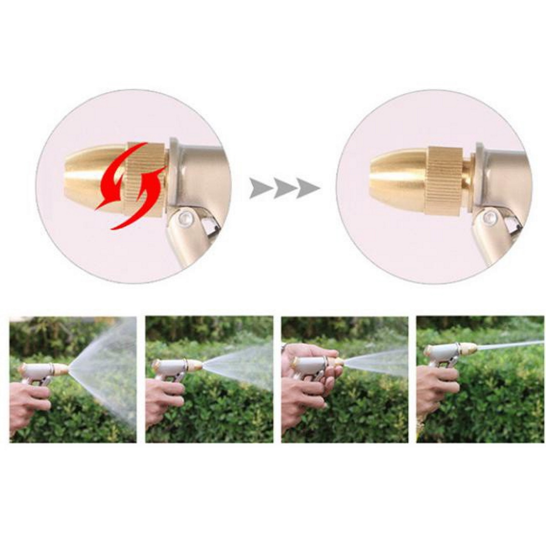 Bộ Vòi Bơm Đầu Đồng Tăng Áp Dùng Rửa Xe, Tưới Cây 15m vòi bạc-dây trắng 701710713-14981 vòi xịt rửa ,cọ xe, tăng áp,máy bơm nước,vòi bơm nước,bộ dây bơm