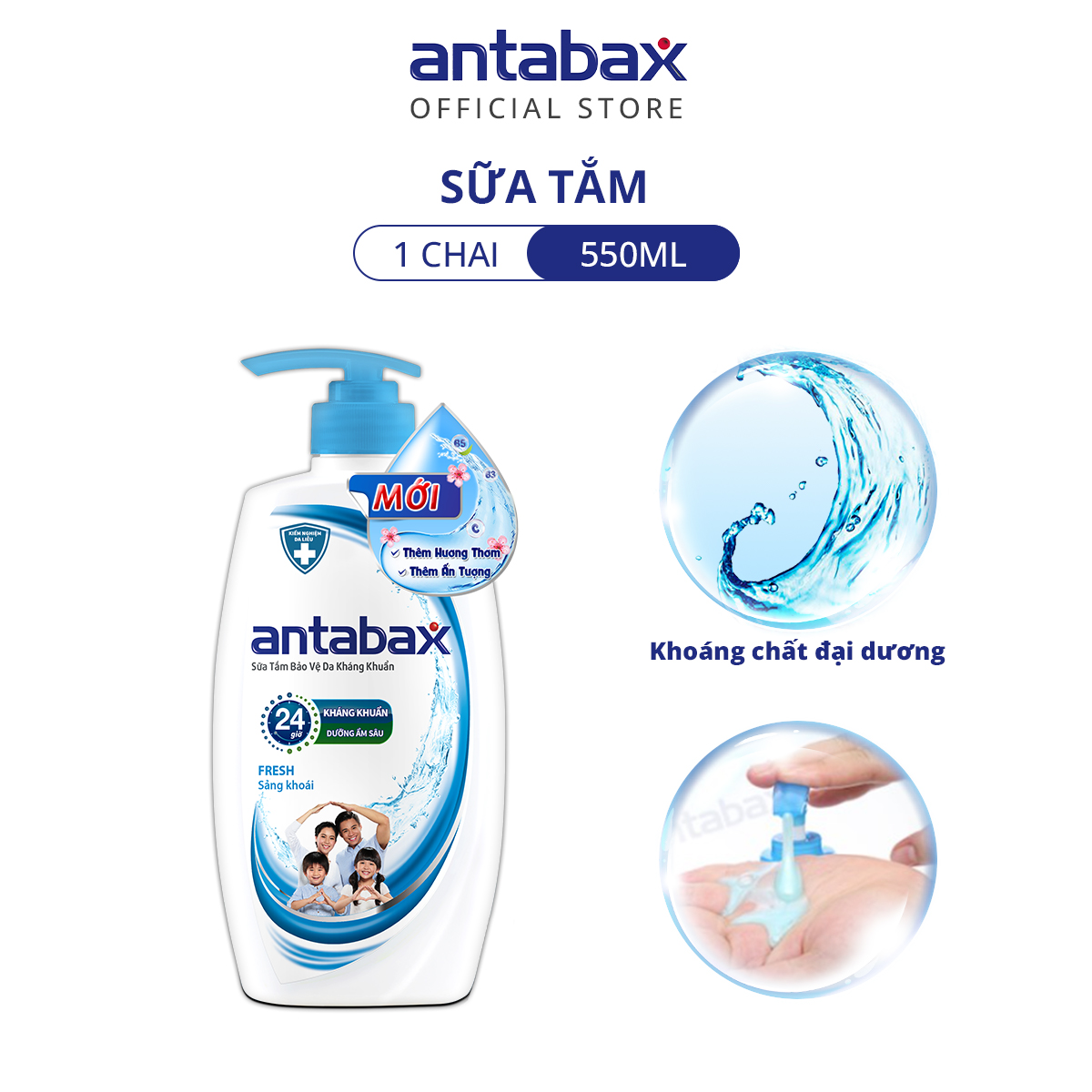 Sữa Tắm Bảo Vệ Da Kháng Khuẩn Antabax Fresh Sảng Khoái 550ml