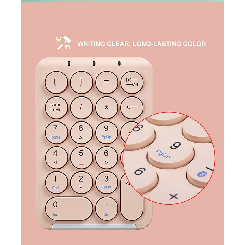 Bàn Phím Số Không Dây Bluetooth 22 Phím Cho i0s Windows M.c (màu ngẫu nhiên)
