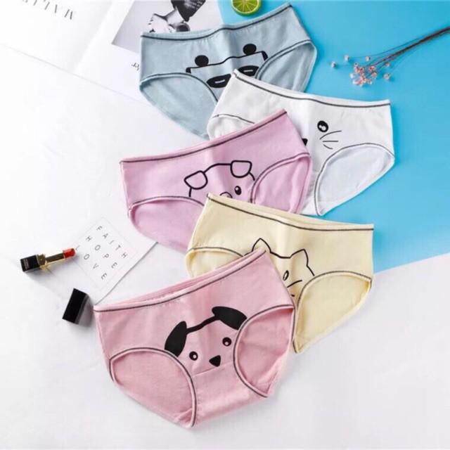 Quần lót cotton viền hình thú cute