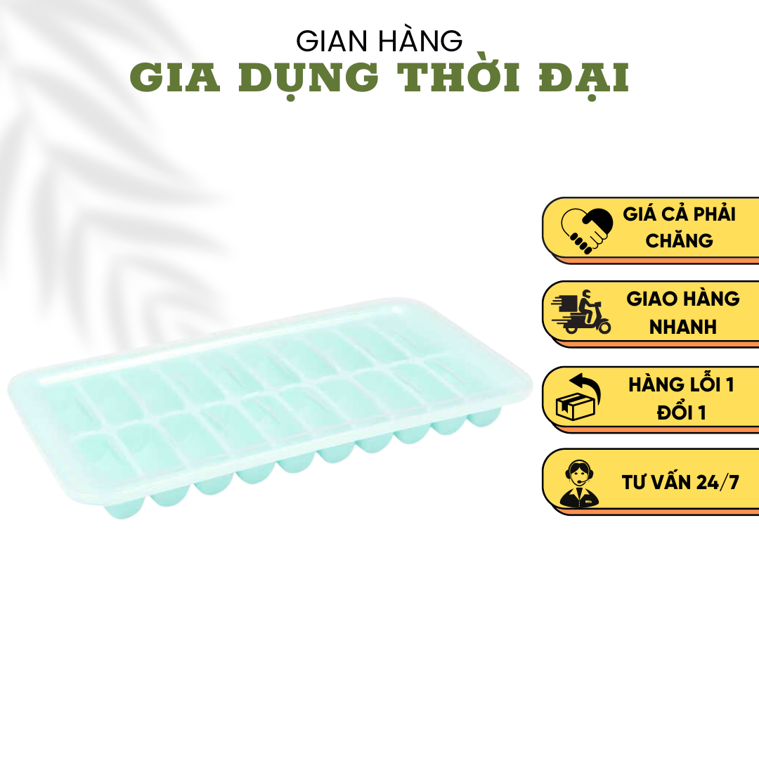 Khay Nhựa Làm Đá 20 Viên Có Nắp Stick Hàn Quốc KT: 26x13.3 cm