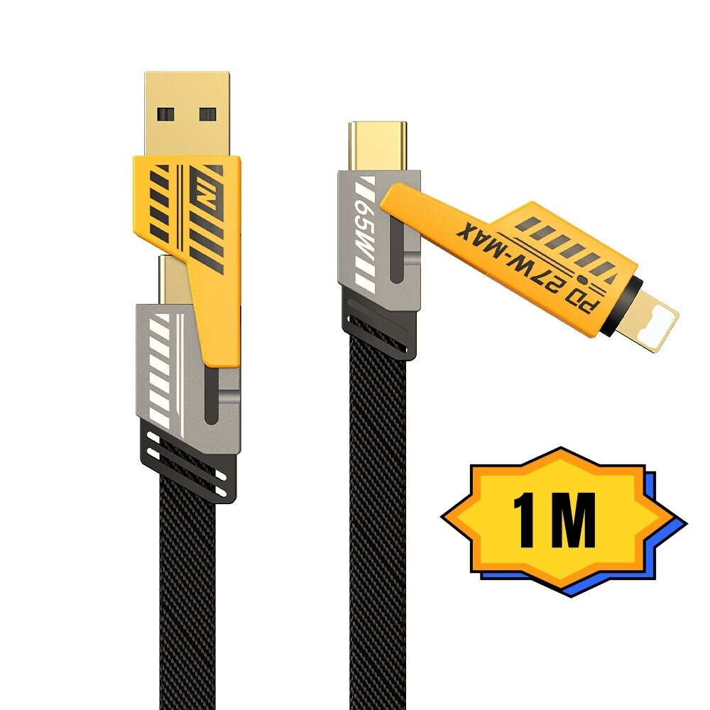 Bộ sạc nhanh 4 cổng, 120W: 2 cổng Type C + 2 cổng USB - Và cáp sạc nhanh 4 in 1 - Hàng chính hãng