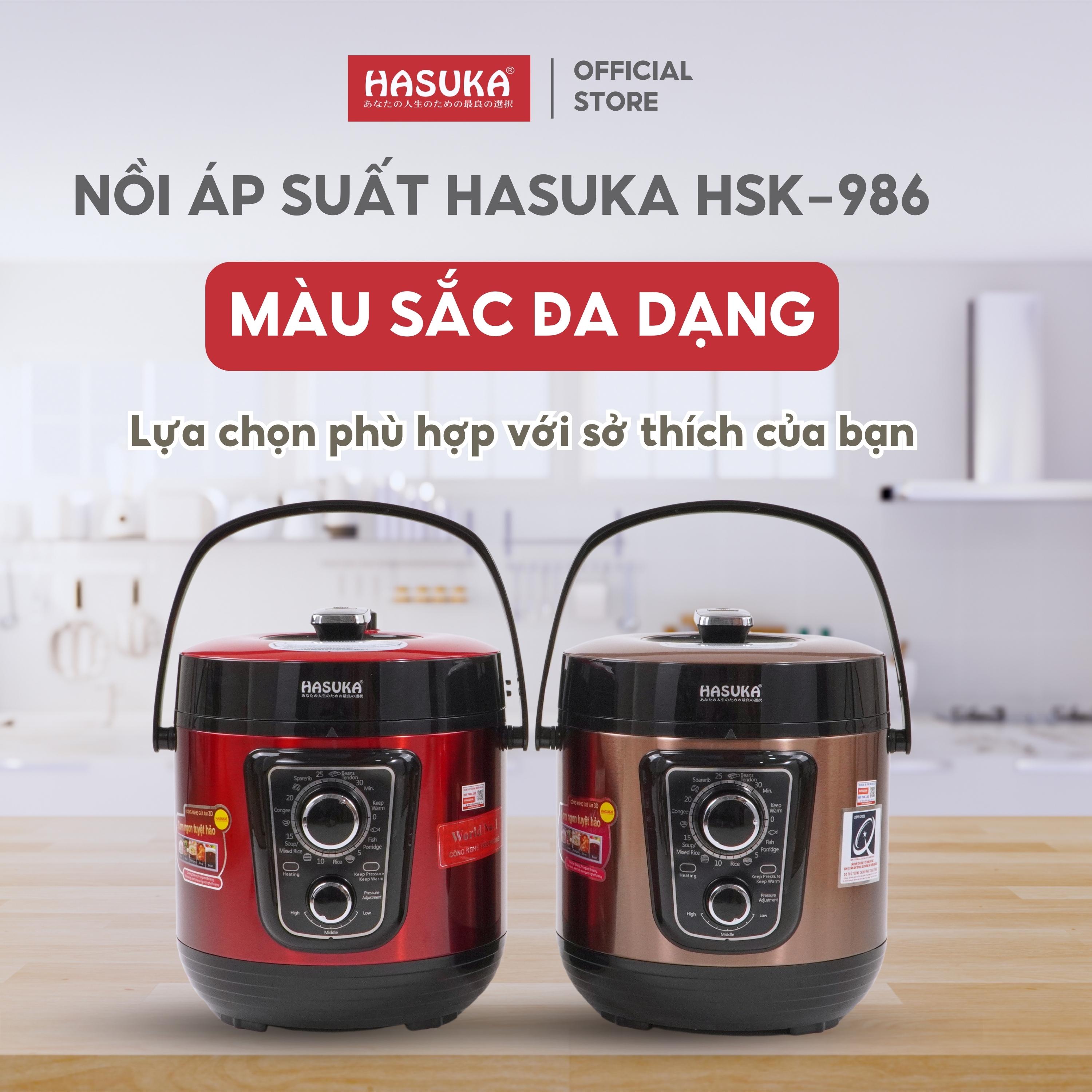 Nồi áp suất điện đa năng HASUKA HSK-986 dung tích 5L, công suất 900W dễ dàng điều chỉnh thời gian, tự động giữ ấm - HÀNG CHÍNH HÃNG