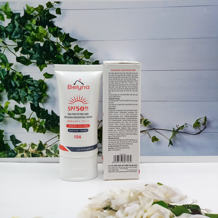 Kem chống nắng bảo vệ da trước tia UVB/UVA Sunblock Belyna - 40ml