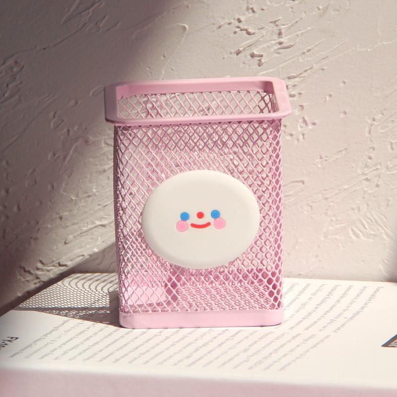 PVN28623 Giỏ Đựng Bút Lưới Sắt Hồng Siêu Dễ Thương T2