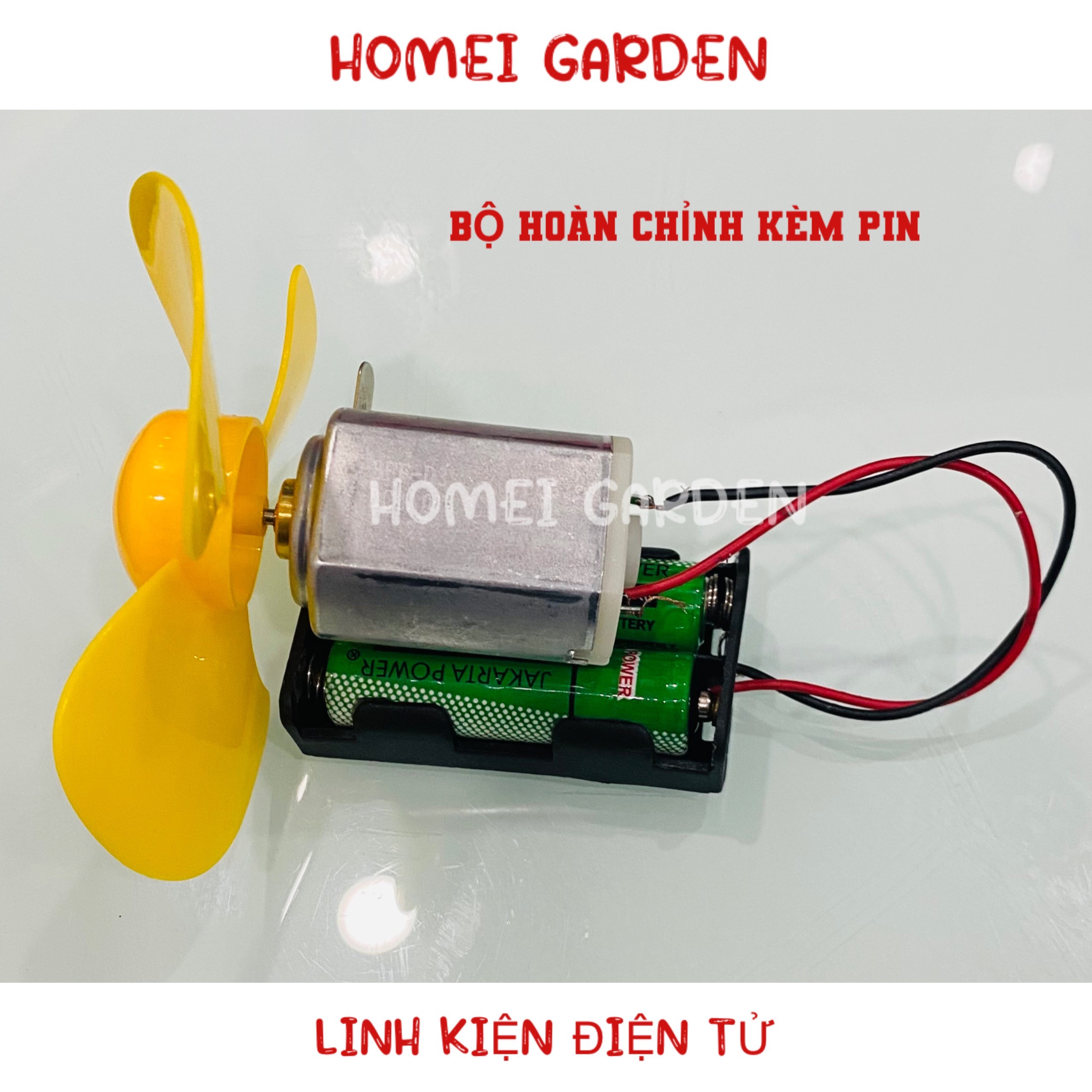 Bộ chế quạt siêu mạnh có sẵn pin rất êm bền 3V - 9V có thể chạy liên tục trong thời gian dài - CBGD3