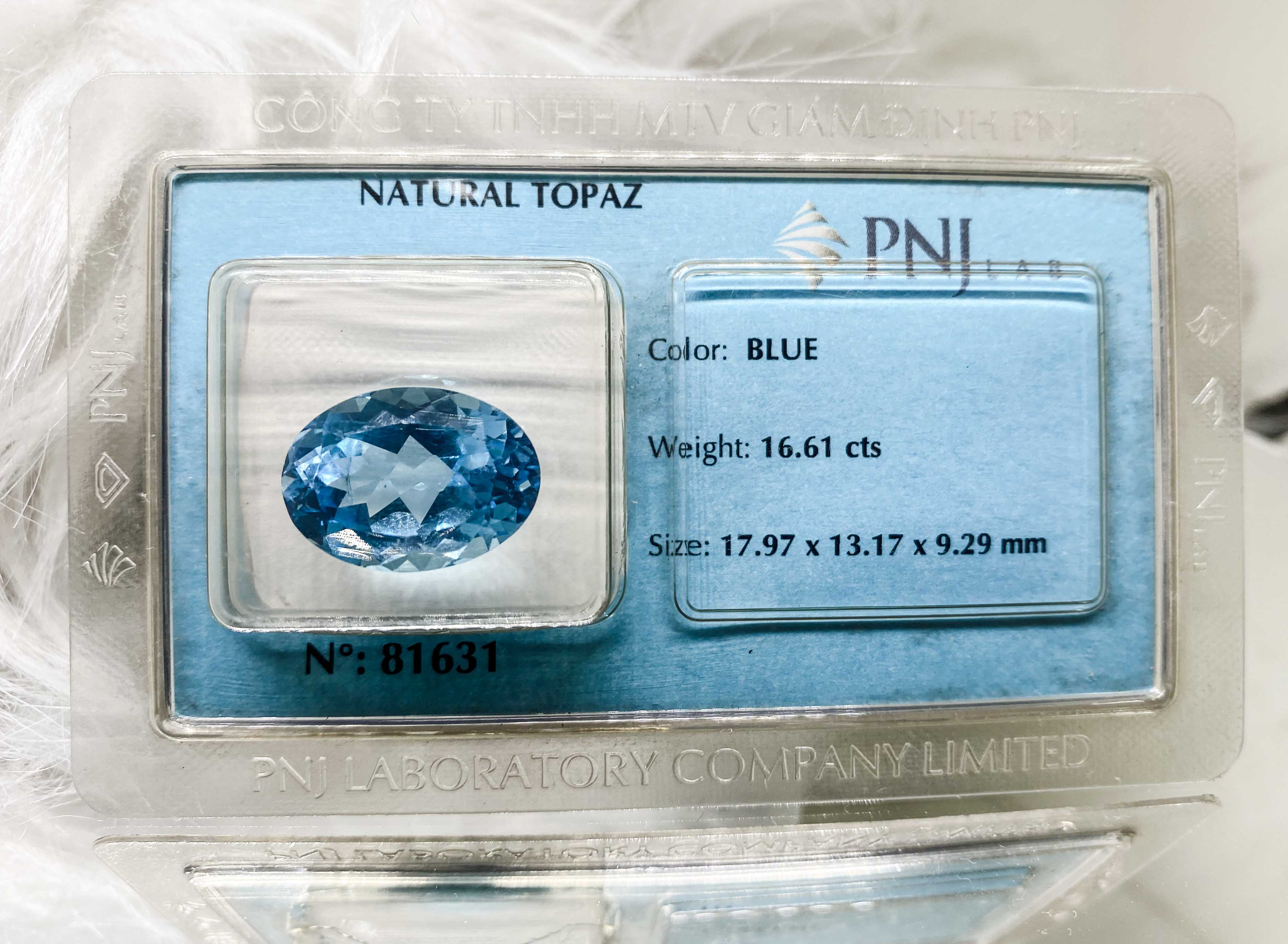 Viên Topaz oval mài giác16.61ct 81631