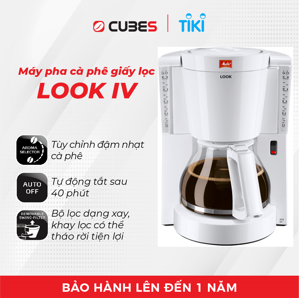 Máy pha cà phê giấy lọc Melitta Look IV Trắng - Hàng nhập khẩu chính hãng từ Đức