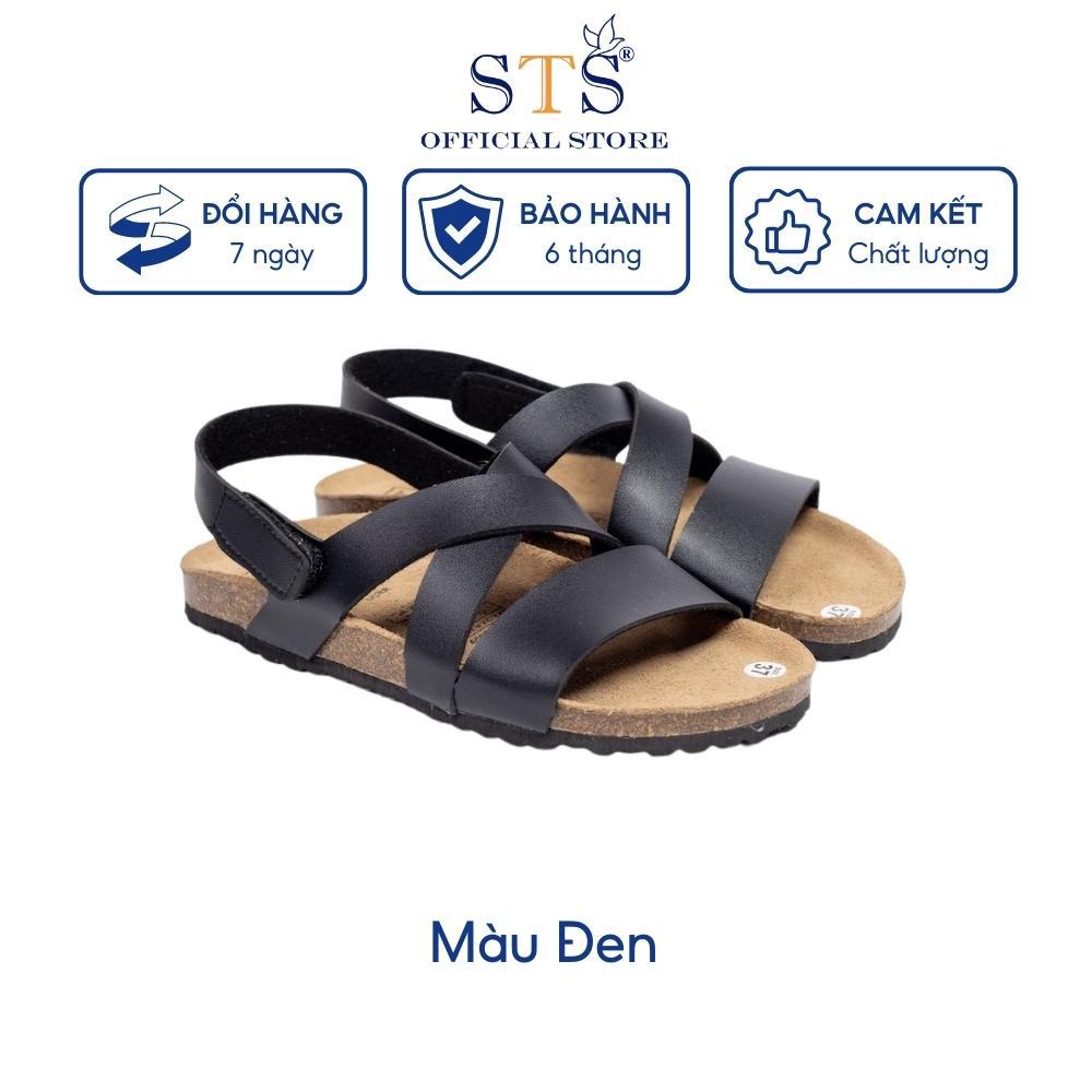 Giày Sandal Nam Nữ DA BÒ THẬT NGUYÊN TẤM Dép Đế Trấu Quai Ngang Khóa Dán Unisex Birken ST21