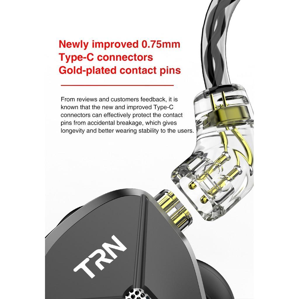 Tai nghe nhét tai TRN BA5 5BA 2 chấu IEM HIFI V90/ZSX/C12/AS10 bằng kim loại tháo rời được