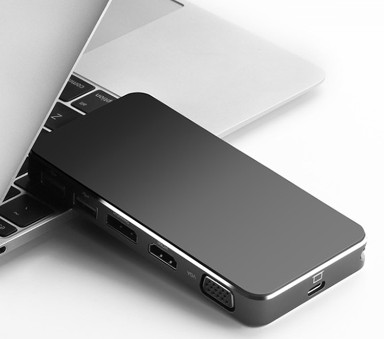 Bộ Chuyển Đổi Ugreen USB Type-C Sang VGA HDMI DP 2 x USB 3.0 Type-C 40872 - Hàng Chính Hãng
