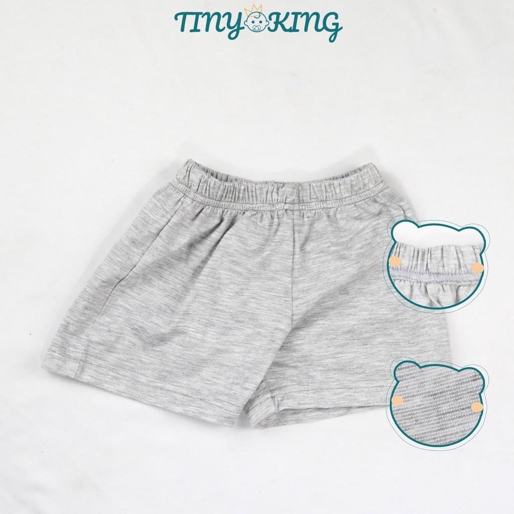 Quần short đùi cho bé trai, bé gái TINY KING màu trơn cotton thoải mái mát mẻ