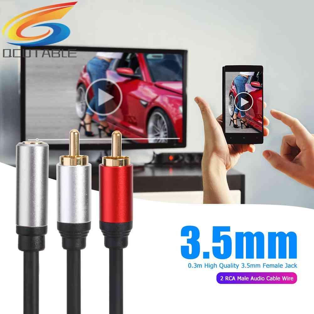 Cáp ChuyểN ĐổI Âm Thanh 3.5mm Sang 2 RCA 0.3m