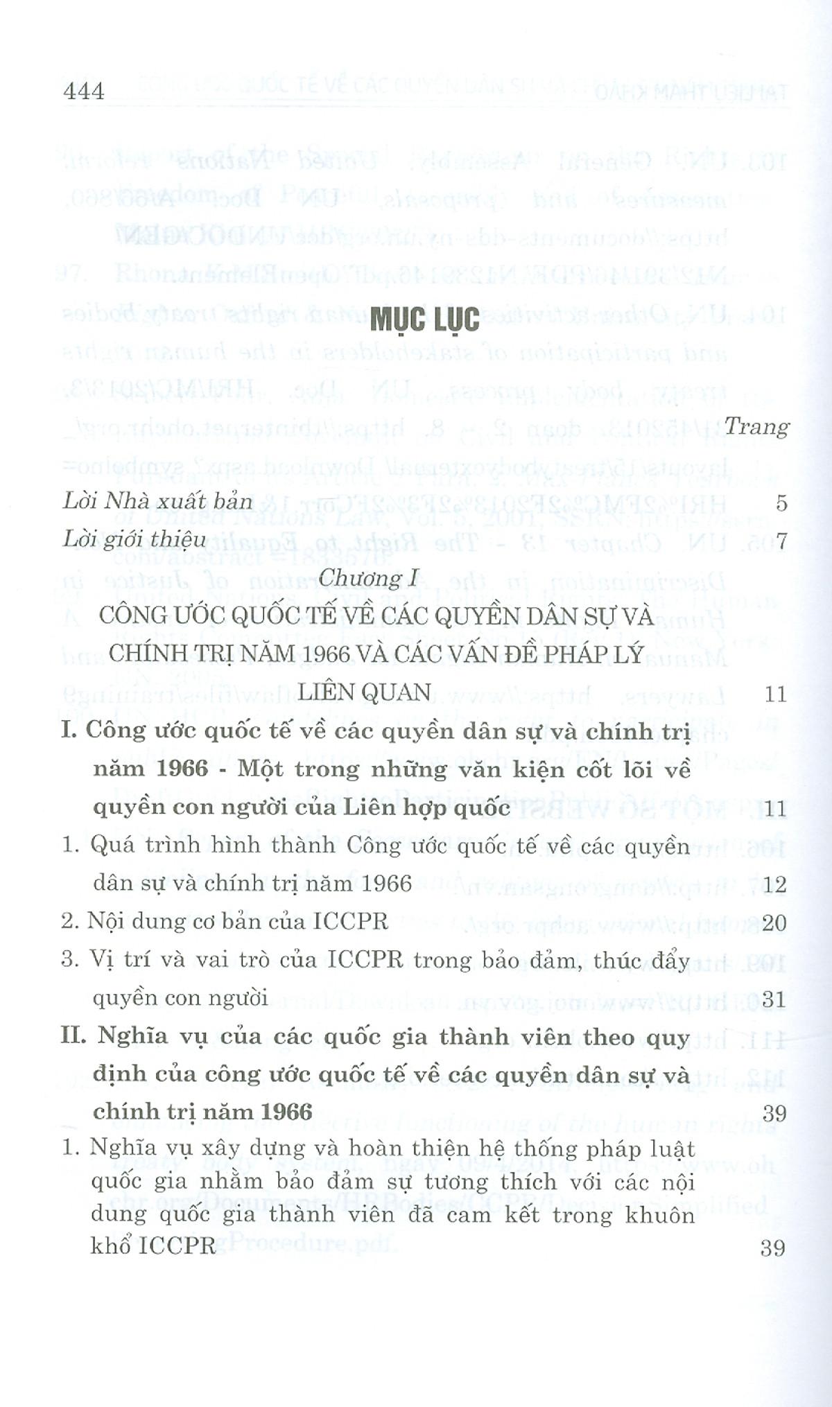 Công Ước Quốc Tế Về Các Quyền Dân Sự Và Chính Trị Năm 1966 Và Việc Thực Thi Các Khuyến Nghị Của Ủy Ban Nhân Quyền Tại Việt Nam