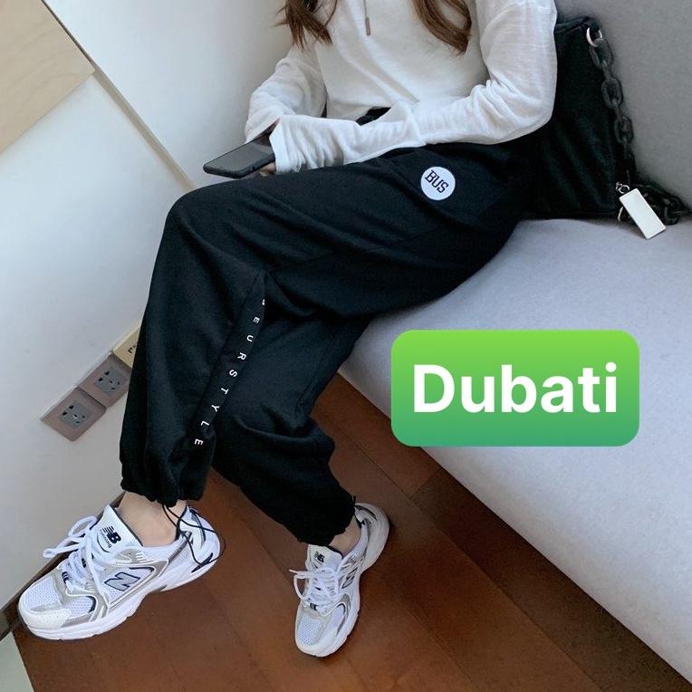 QUẦN JOGGER THỂ THAO CHỮ BUS CHẤT NỈ DA CÁ NAM NỮ CÓ BO PHONG CÁCH CAO CẤP -DUBATI FASHION