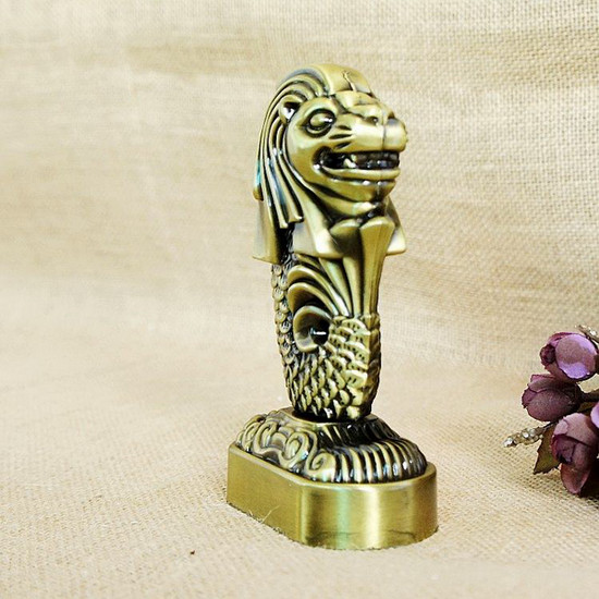 Mô hình sư tử biển Merlion cao 15.5 cm - Màu vàng rêu