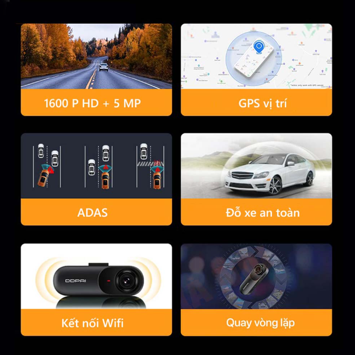 Camera Hành Trình Ô Tô DDPAI Dash Cam Mola N3 Không GPS, Độ Phân Giải 2K, Cảnh Báo Làn Đường, Giám Sát 24 Giờ, Hiển Thị Tốc Độ, Hỗ Trợ Bộ Nhớ 128GB - Hàng Chính Hãng