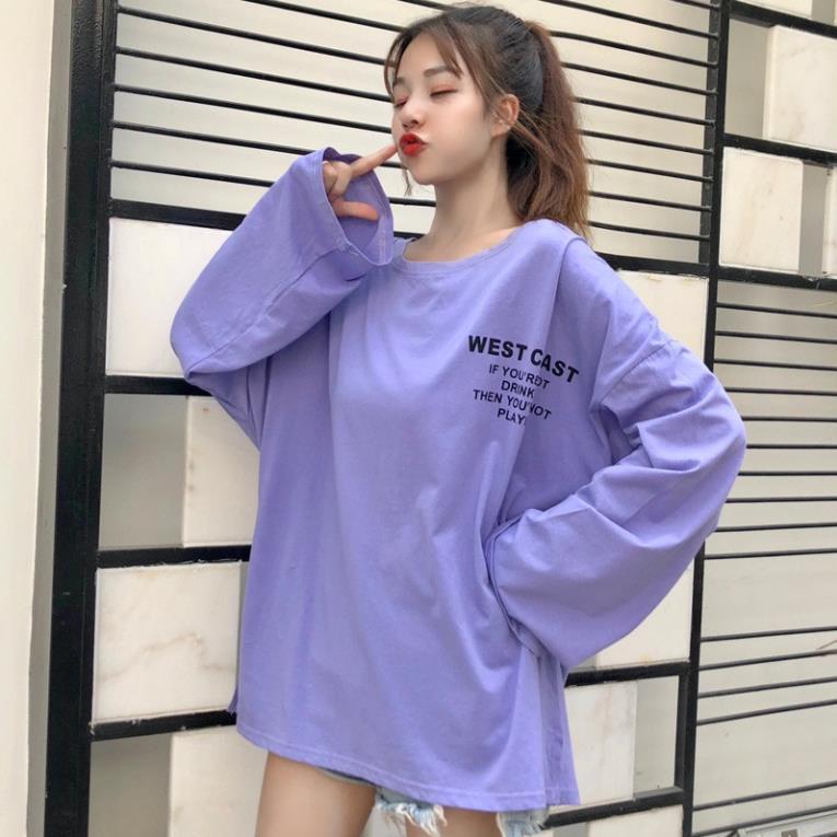 Áo thun tay dài form rộng WEST CAST form 70kg sành điệu B069 hsshop