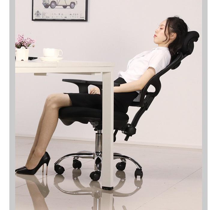Ghế lưới xoay văn phòng tựa đầu HP037, Ghế văn phòng làm việc chân xoay cao cấp mới nhất 2021