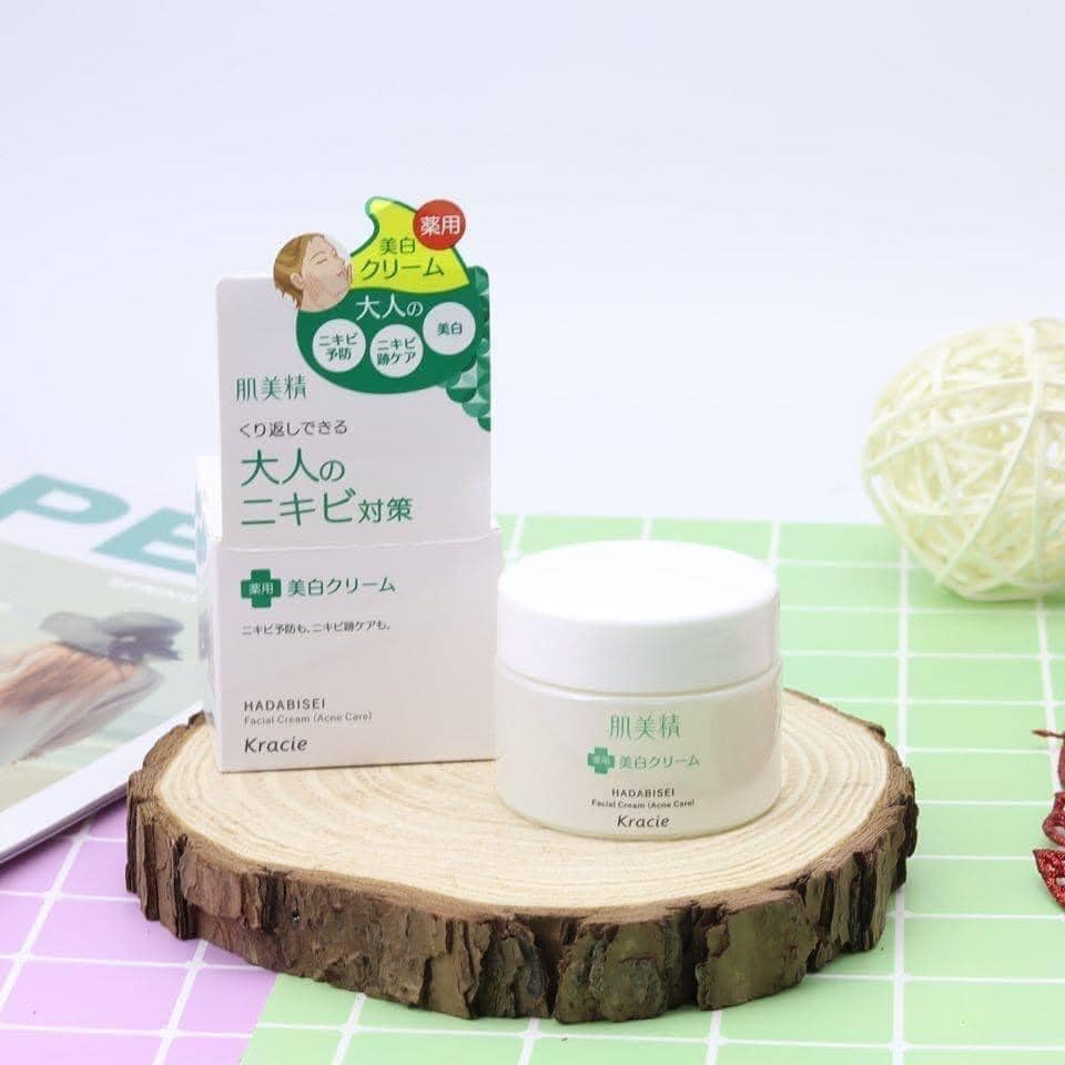 Kem Dưỡng Ẩm Ngăn Ngừa Mụn Kracie Hadabisei Facial Cream Acne Care (50G)