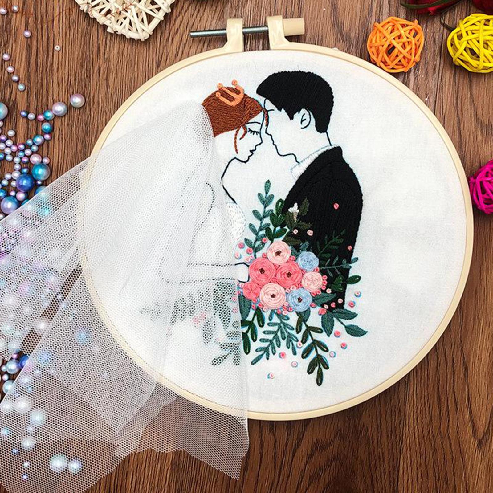Needle Embroidery Kit with Basic Tools Wedding Valentine's Day Decoration