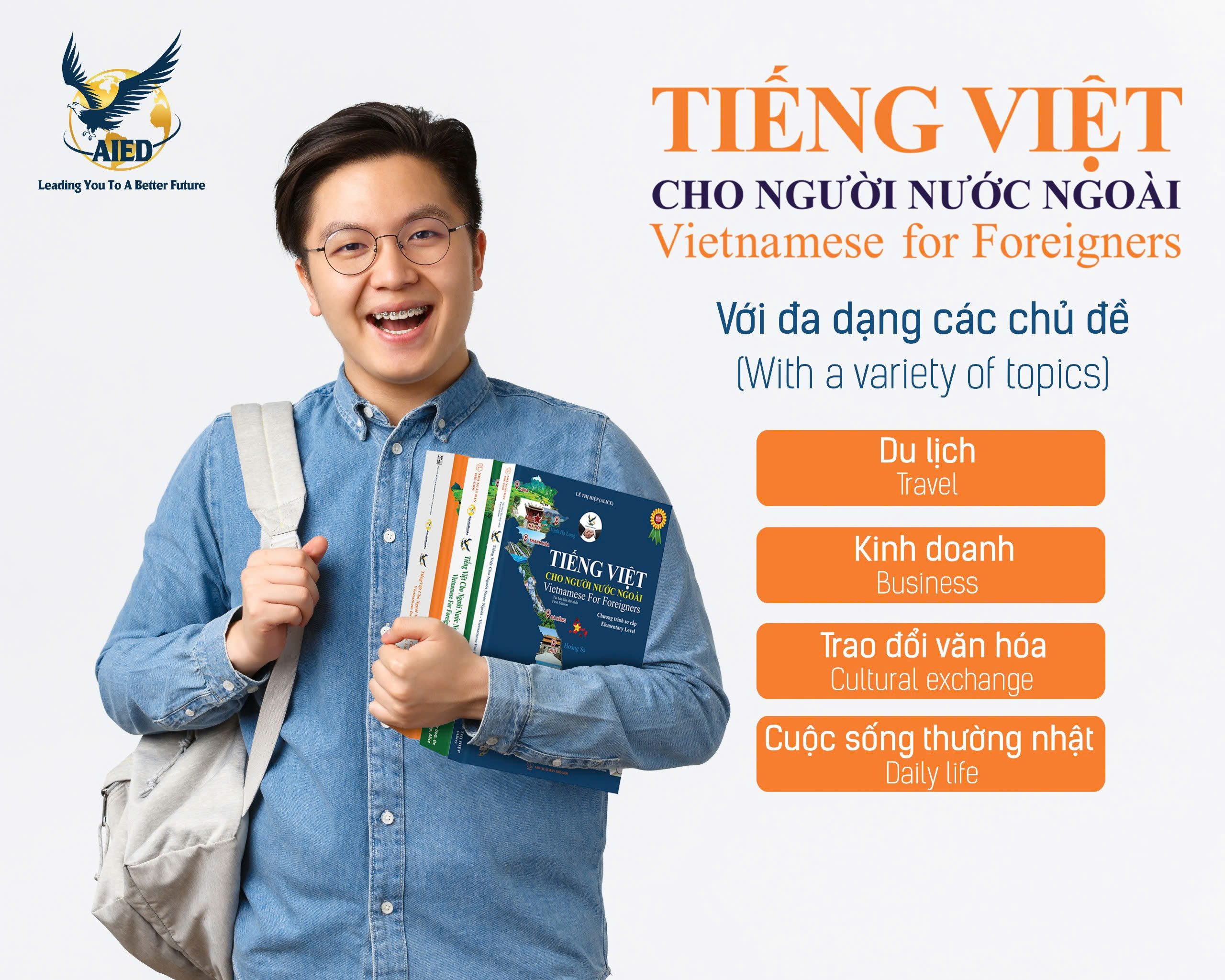 Bộ Sách Tiếng Việt cho người nước ngoài 3 cấp độ Sơ cấp tái bản - Trung cấp (Kèm CD) và Nâng cao (Kèm QR chứa file nghe)