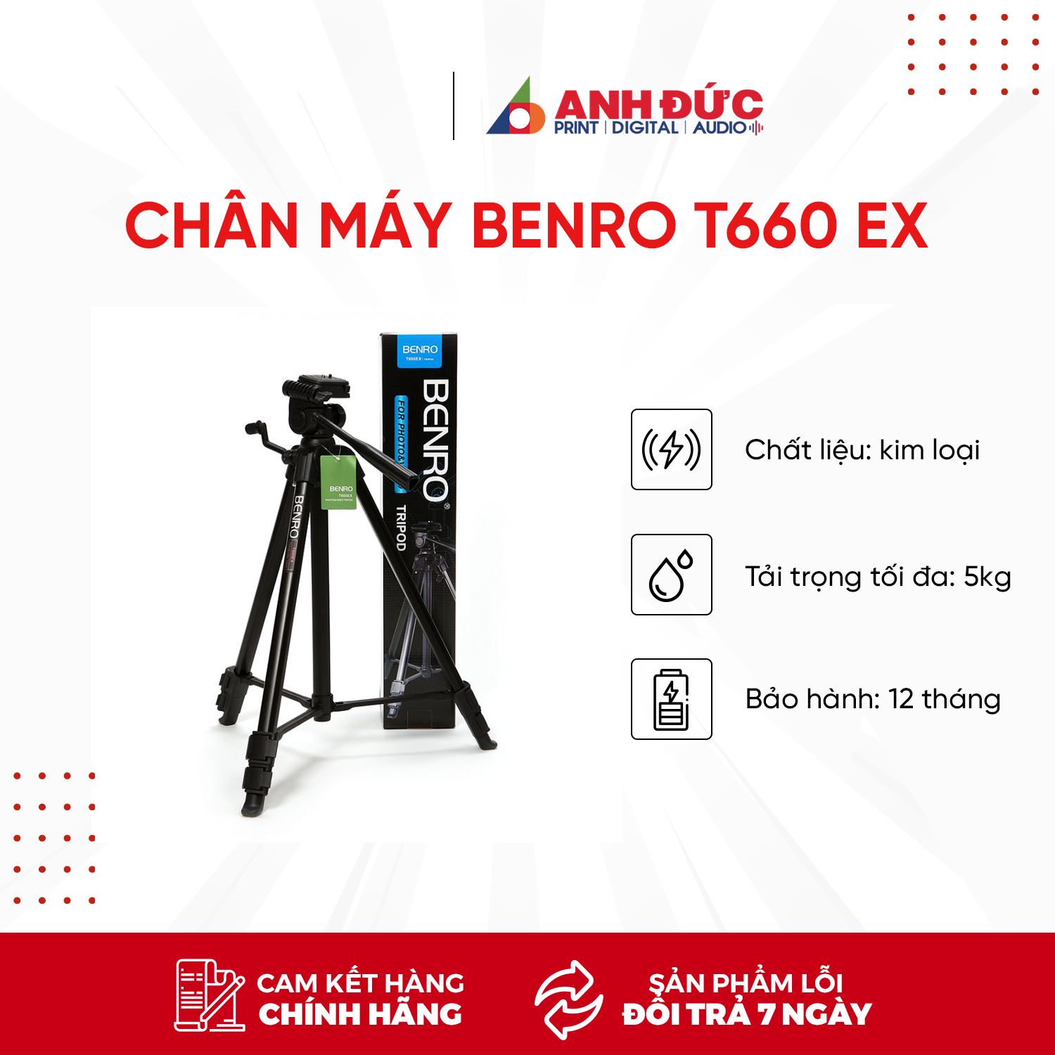 Chân Máy Ảnh Benro Dòng T560/ T660/ T690/ T691/ T800/ T880/ T890/ T891/ T980 EX (Tripod) - Hàng Chính Hãng