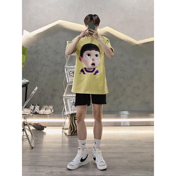 Áo thun tay lỡ áo thun đôi siêu cute vải cotton 2 chiều