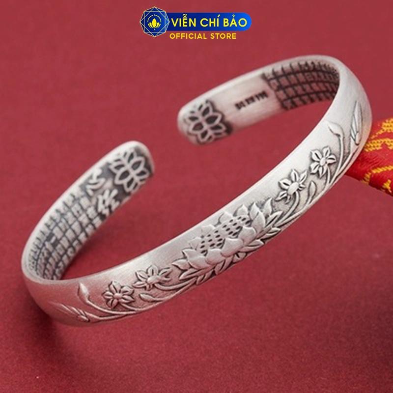 Lắc tay bạc nữ Kiềng Liên Hoa chất liệu bạc 925 thời trang phụ kiện trang sức nữ thương hiệu Viễn Chí Bảo L000304