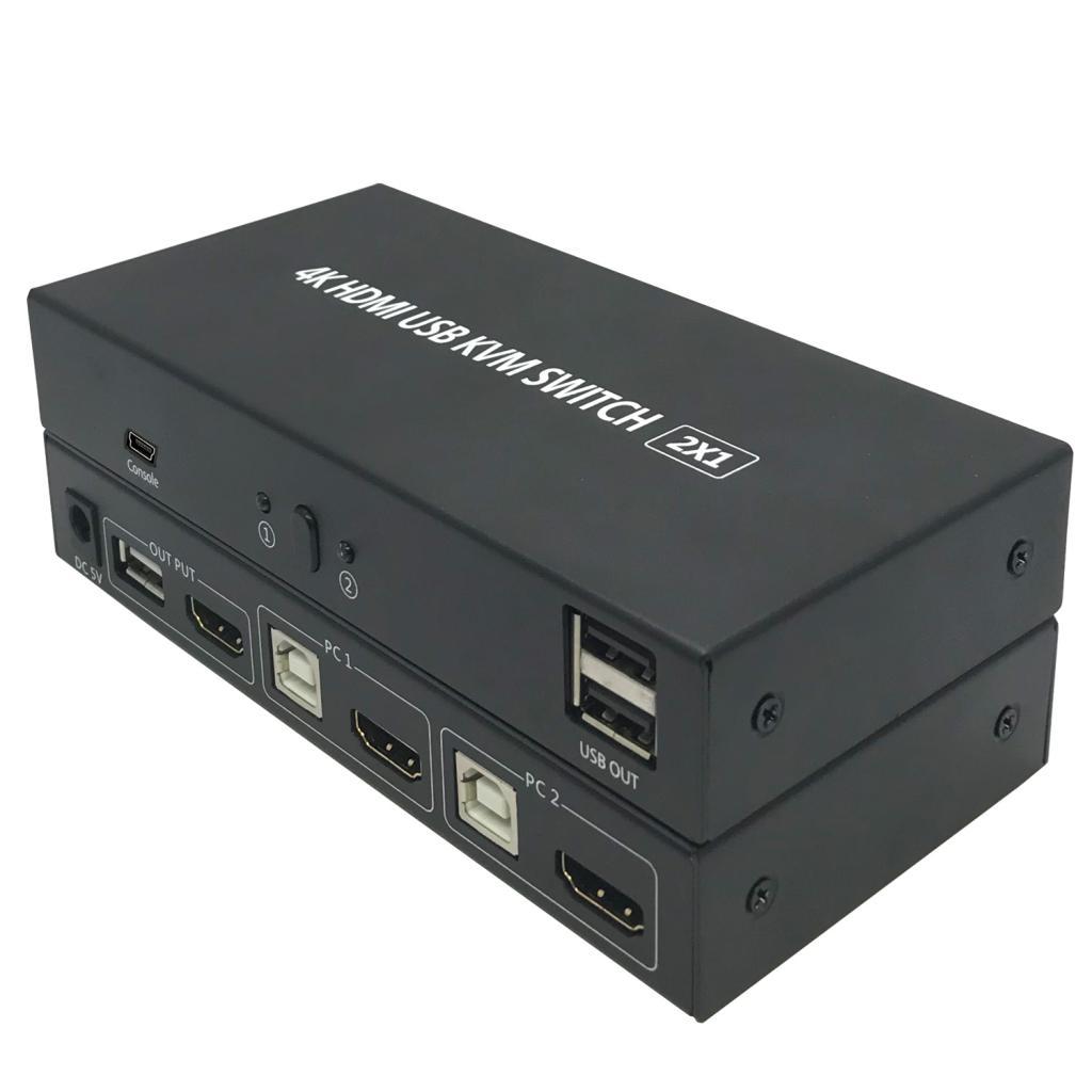 2 Ports Usb Hdmi Kvm Switch Box 4k Hd Vga To Usb Kvm Splitter