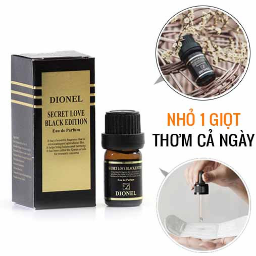 Nước Hoa Vù.ng K.ín Hương Hoa Hồng Ngọt Ngào Lãng Mạn DIONEL Secret Love Original Black Edition Inner Perfume 5ml