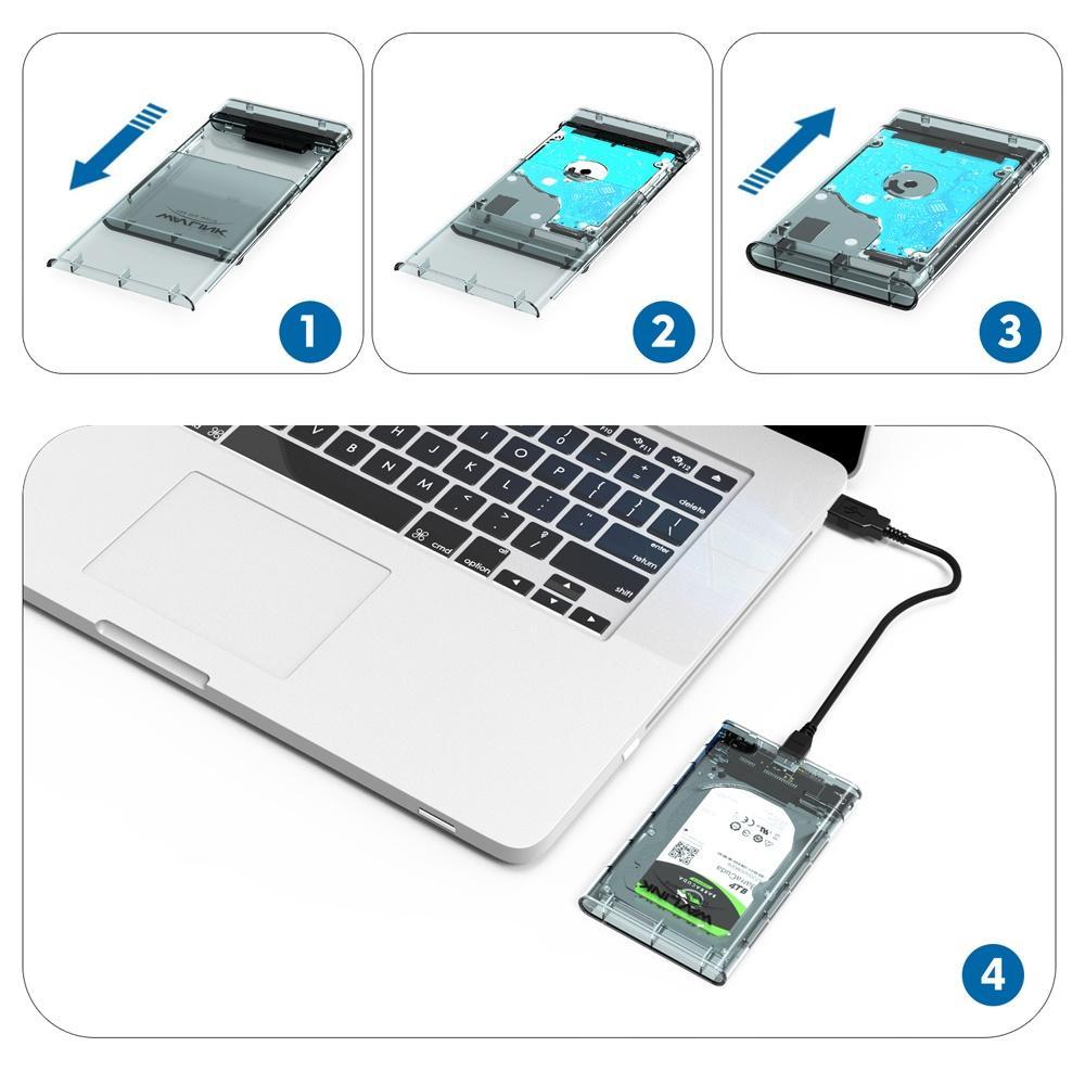 SAMSUNG Wavlink Hộp Đựng Ổ Cứng Ngoài Usb 3.0 SATA III 2.5 "Tối Đa Cho 7mm / 9.5mm 2.5 Inch HDD / SSD Max 4TB