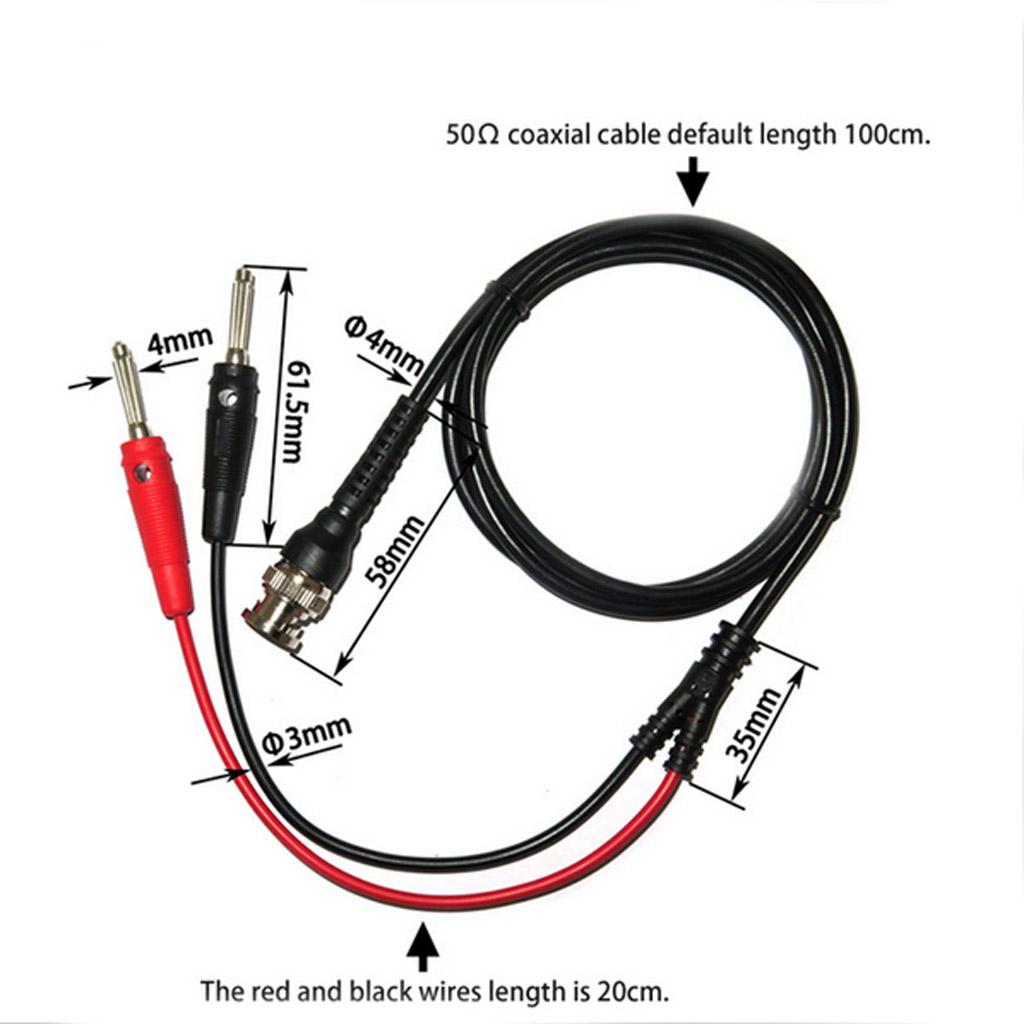 Dây Cáp Kiểm Tra Điện Nối Đầu BNC Sang Phích Cắm Chuối Kép 4mm