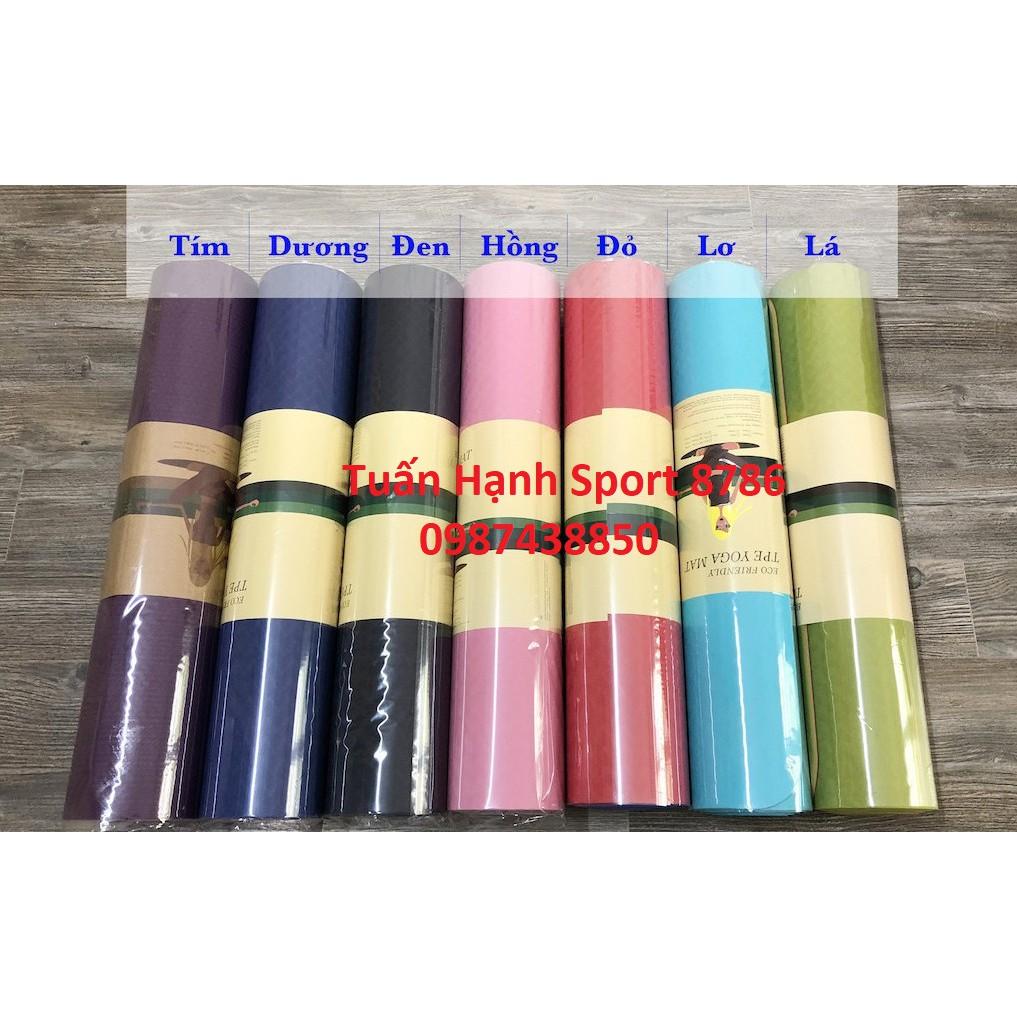 Thảm Tập YoGa -Thảm Tâp GYM 6mm Chống trượt tập thể dục tpe 2 lớp không mùi mẫu mới 2021