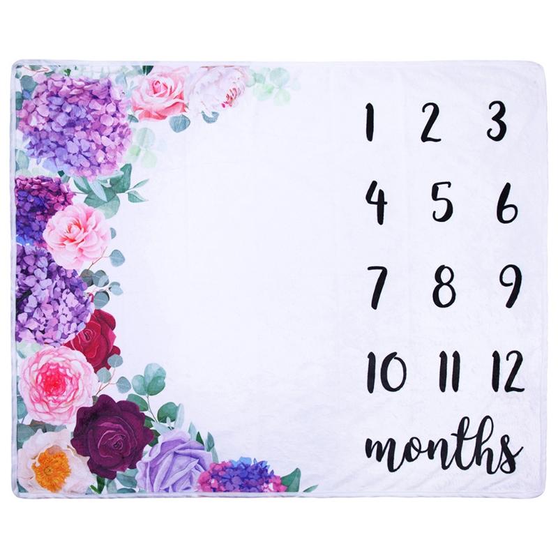 Chăn Bộ Bé Mềm Mại Dép Nỉ Chụp Ảnh Hàng Tháng Ảnh Sơ Sinh Trẻ Em Hoạt Hình Voi Cột Mốc Ngủ Tắm Bò Thảm